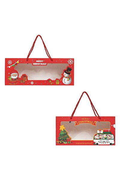 OEM Cardboard Boxes with Christmas Patterns & Window for Cookies 32x13x9cm & 26x13x9cm- 2pcs