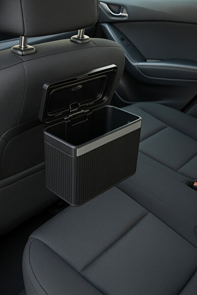 welcomein سلة مهملات للسيارة محمولة داخل السيارة مع غطاء - تصميم صغير الحجم