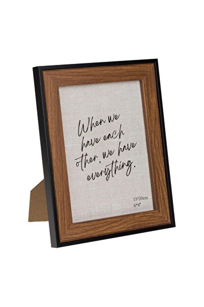 OEM Brown Wooden Photo Frame with Black Border 15x20cm