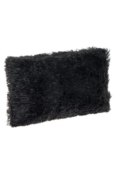 OEM Perna Decorativa de Iarna din Imitatie de Blana Shaggy Neagra 50x30cm