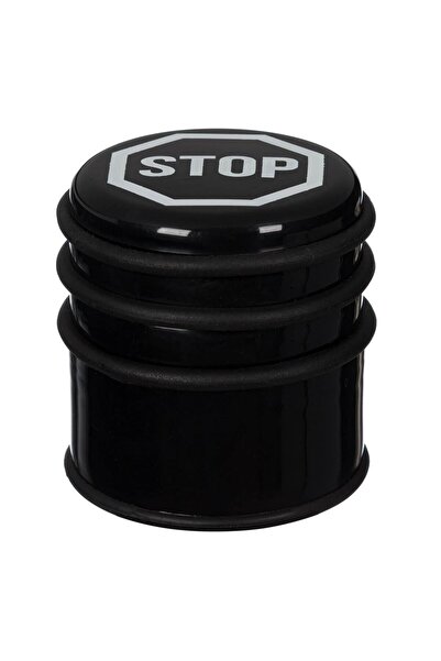 OEM Opritor Usa Metalic Negru STOP Ø7.5x8cm