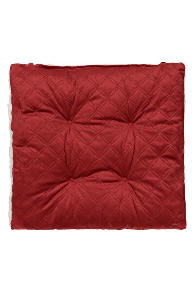 OEM Perna Scaun Decorativa Bordo Velvet Capitonata Alba Sherpa 38x38cm