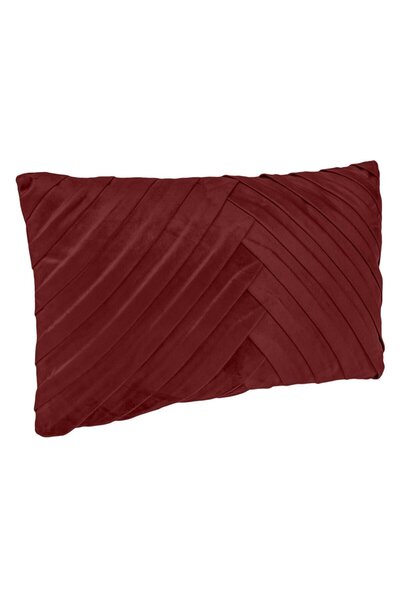 OEM Decorative Pillow Bordeaux Velvet with Embossed Stripes for Sofa 50x30cm