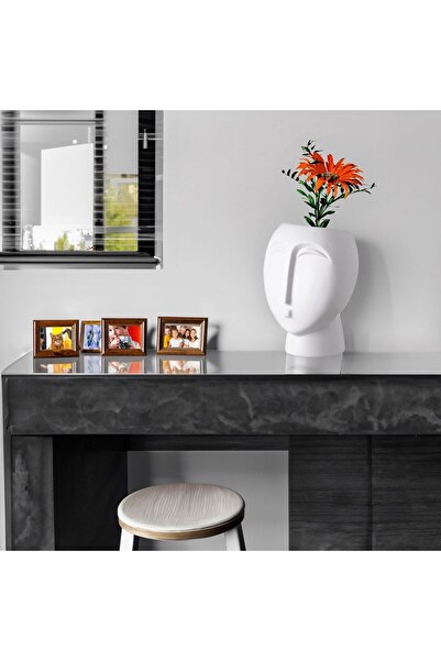 OEM Decorative Ceramic Vase White Face 17x13.7x21.6cm