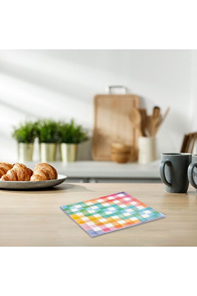 OEM 1-Ply Table Napkins Pastel Checkered 33x33cm - 80pcs