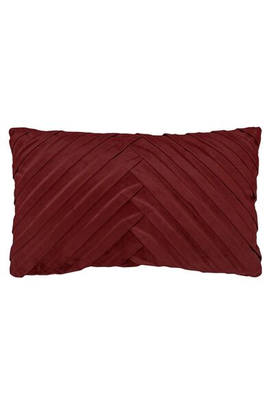 OEM Decorative Pillow Bordeaux Velvet with Embossed Stripes for Sofa 50x30cm