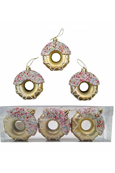 mavi su dünyası Christmas Ornament 3-Piece 8 cm Donut Ornament
