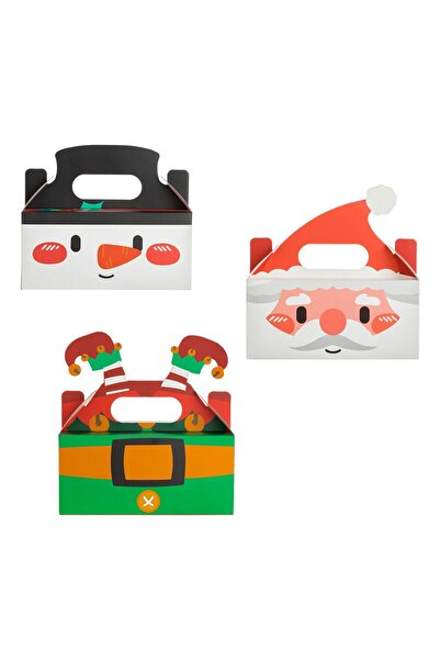 OEM Paper Candy Boxes Santa Claus Snowman & Elf 20x9x9cm - 3pcs