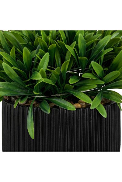 OEM Decorative Pot with Green Plant & Battery Operated LED Lights Ø16x15cm