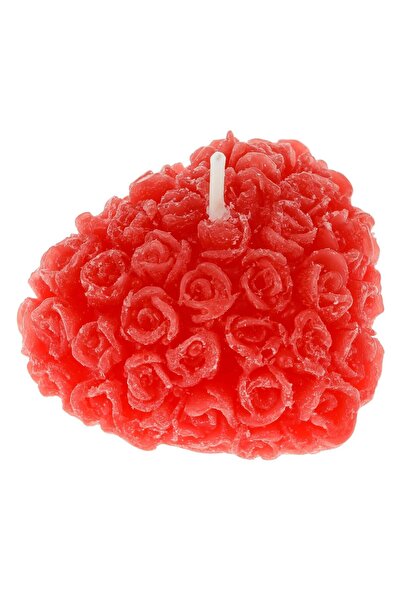 OEM Scented Candle Red Heart with 3D Roses 3x5cm