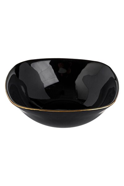 OEM Black Opal Square Snack Bowl with Gold Rim 190ml