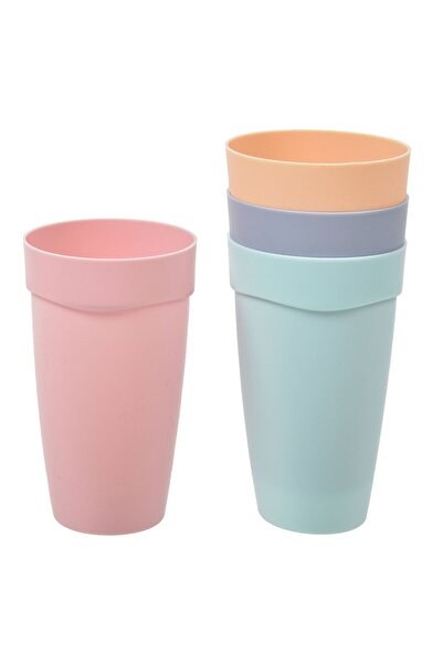 OEM Set of Pastel Colored Plastic Cups - 4pcs