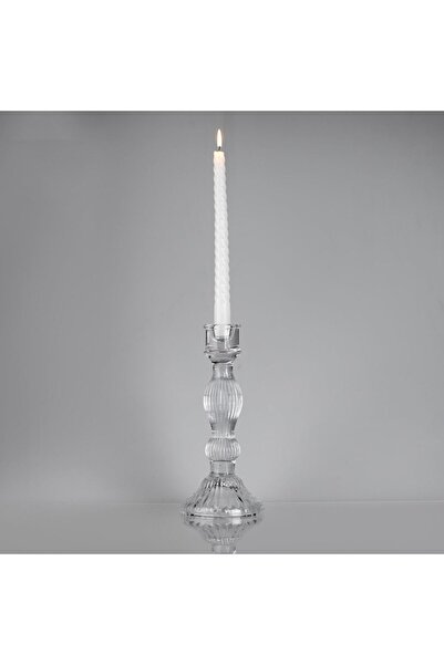 OEM Decorative Transparent Round Candlestick with Open Base Ø11x25cm