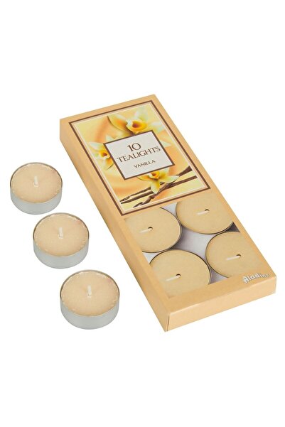 OEM Ecru Scented Vanilla Pill Candles Ø3.5x1.5cm - 10pcs