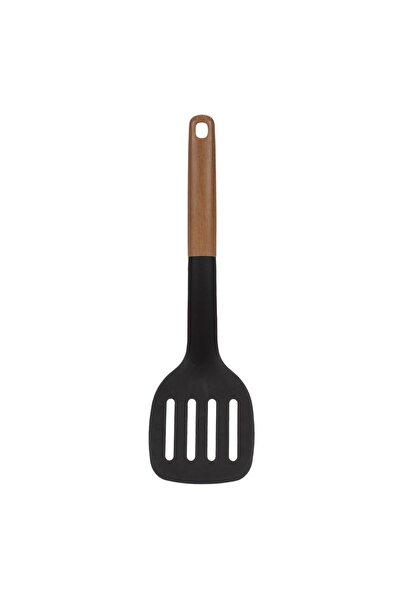 OEM Black Plastic Spatula with Brown Handle 32cm