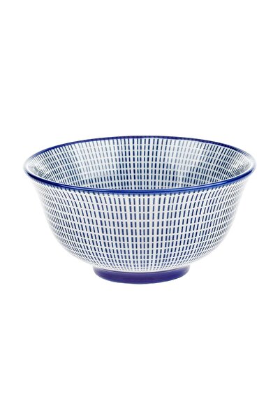 OEM Ceramic Bowl with Blue Stripes Pattern 250ml