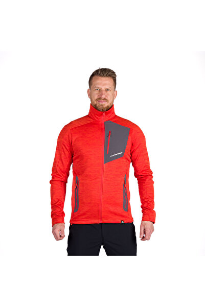 NORTHFINDER Men's melange fleece sweatshirt Vonby red