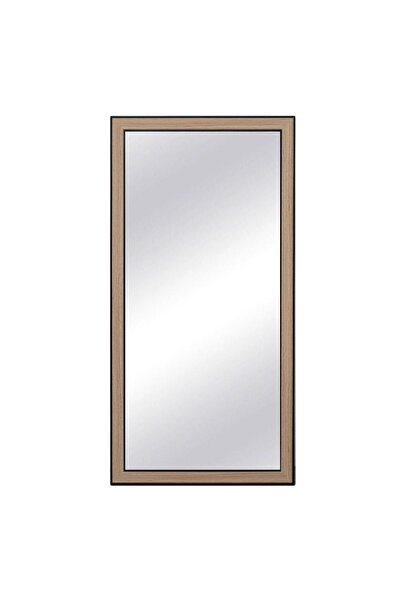 OEM Wall Mirror with MDF Frame Brown Black 60x120cm