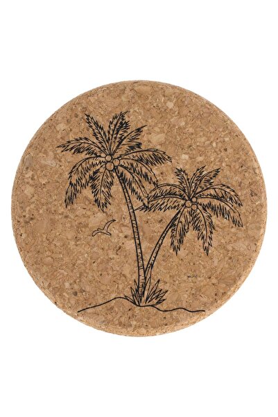 OEM Round Cork Palm Tree Glass Holder Ø10cm