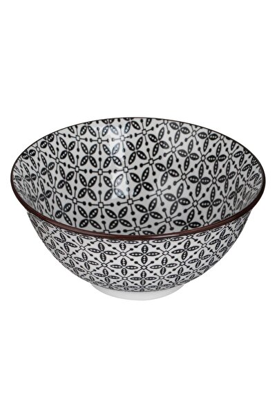 OEM Black Beige Pattern Porcelain Bowl 600ml