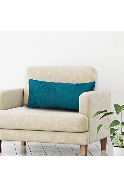 OEM Perna Decorativa de Iarna Chenille Petrol Model Dungi 70x30cm