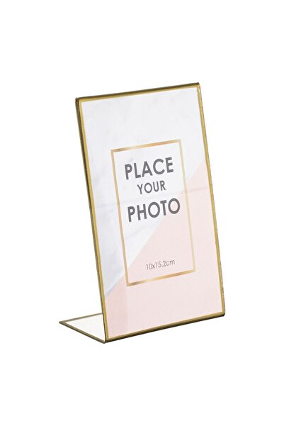 OEM Rama Foto Decorativa Transparenta cu Margine Aurie 10x15cm