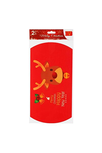 OEM Red Deer Cardboard Christmas Sweet Envelope Boxes 29x16x5cm - 2pcs