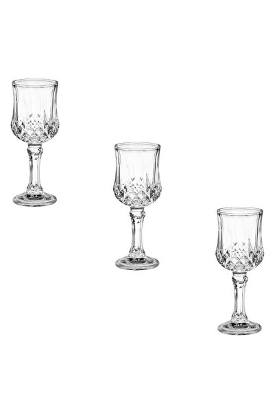 OEM Set 3 Pahare din Sticla Transparenta cu Model Diamond & Picior pentru Lic...