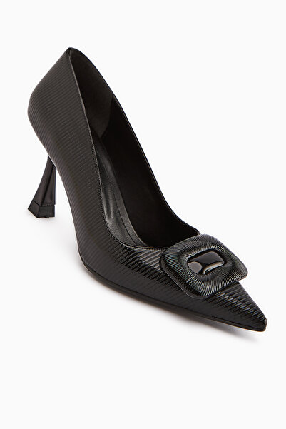 Limoya Hiam Black Buckle Women's Heeled Shoes