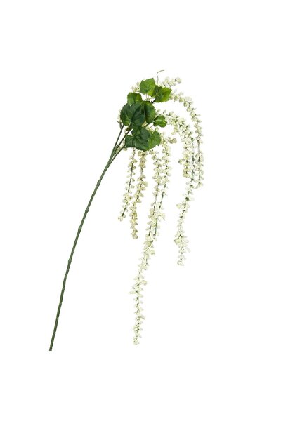OEM Ramura Artificiala Verde cu Flori Albe Curgatoare 110cm