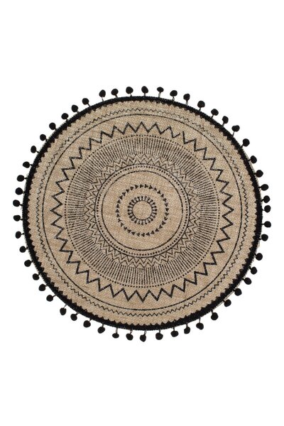 OEM Round Plate Holder Brown Black Pompom Ø38cm