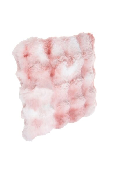 OEM Decorative Ecru Pink Faux Fur Chair Cushion with Embossed Pattern 40x40cm