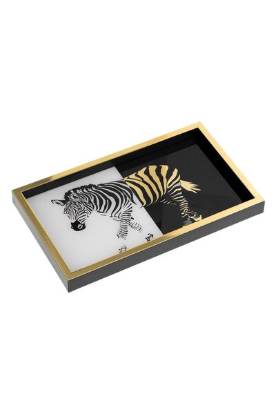 OEM Plastic Tray Gold Black White Zebra 37x3x22cm