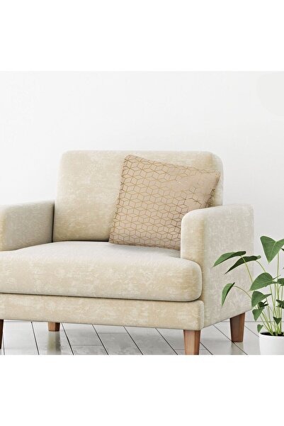 OEM Decorative Winter Pillow Ecru Velvet with Gold Foil 45x45cm