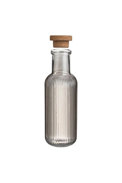 OEM Transparent Smoke Bottle with Striped Pattern & Cork Lid for Water 1L