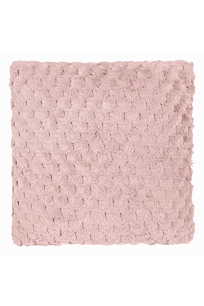 OEM Pink Faux Fur Decorative Pillow with Embossed Pattern for Sofa 60x60cm