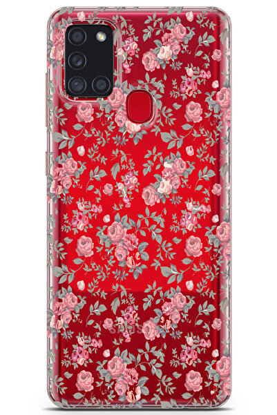 Elorakılıf Samsung Galaxy A21S Uyumlu Baskılı Yumuşak Silikon Şeffaf Telefon ...