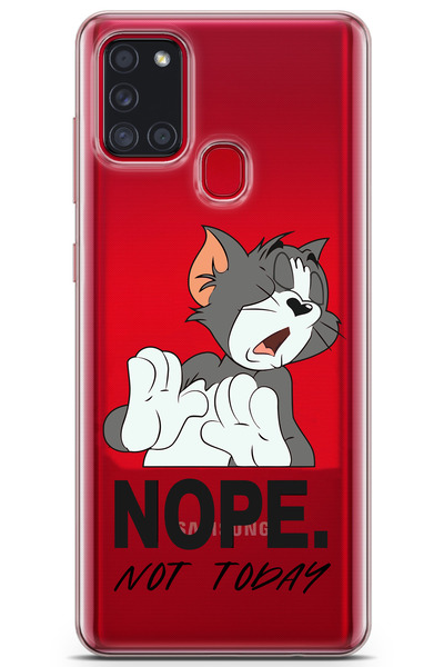 Elorakılıf Samsung Galaxy A21S Uyumlu Baskılı Yumuşak Silikon Şeffaf Telefon ...