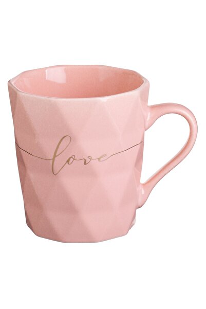 OEM New Bone Pink Cup with Embossed Triangles "Love" 360ml