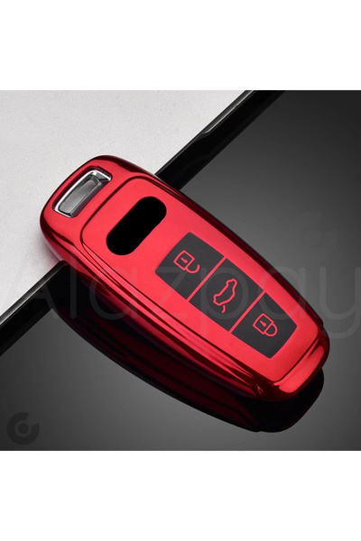 Alazpay Husă pentru chei din TPU lucios pentru Audi A3 A4 A6 A7 A8 & B9 C8 4K...
