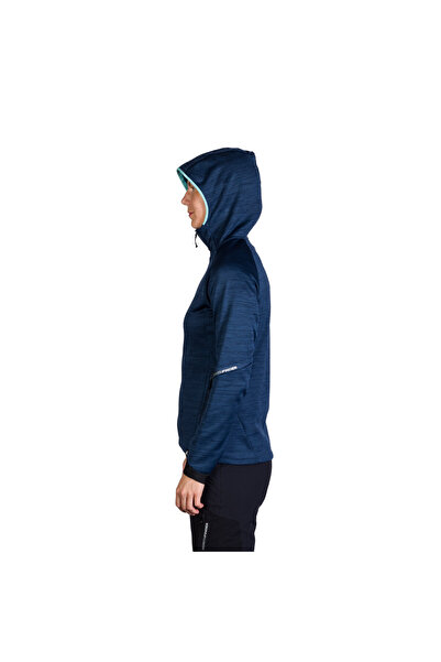 NORTHFINDER Bluza fleece melange cu gluga pentru femei Buin melangeblue