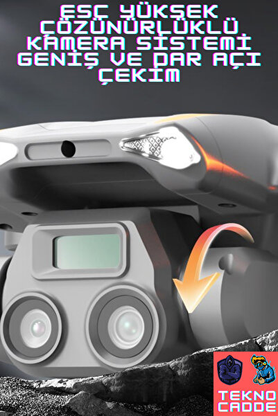 beboncool R22 Işıklı 100M Çift Batarya Taşıma Çantalı HD Çift Kameralı Kumandalı Drone
