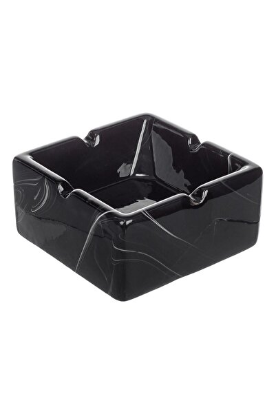 OEM Square Ceramic Ashtray Black Marble 10x10x5cm