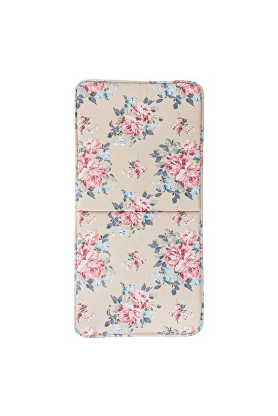 OEM Ecru Backrest Chair Cushion Colorful Flowers for Outdoor Spaces 87x43cm