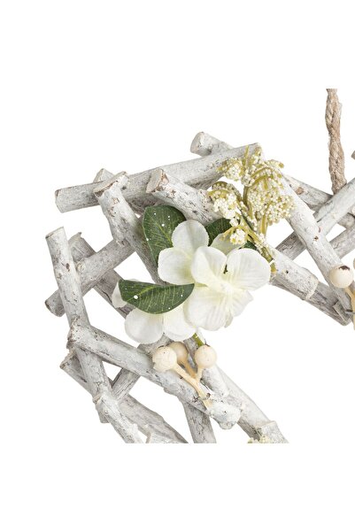 OEM Decorative Hanging Wooden Heart with Flowers & Butterfly 30x5x29cm