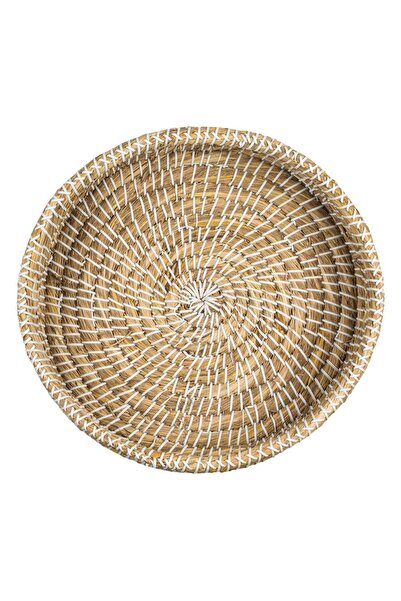 OEM Natural Round Straw Tray Ø35x7cm