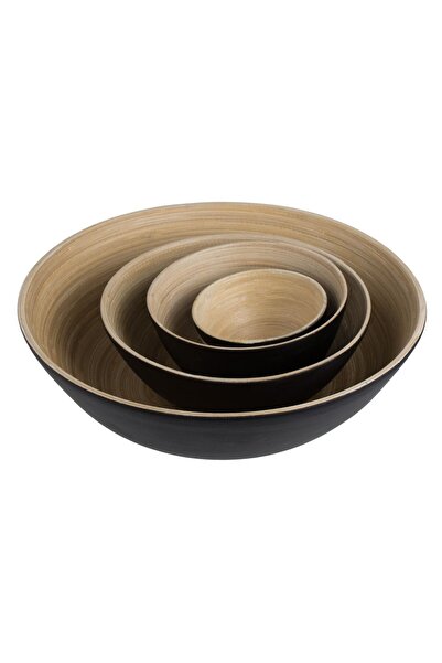 OEM Black & Natural Bamboo Bowl 1L