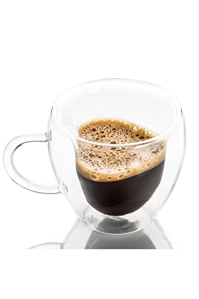 OEM Heart Double Wall Transparent Glass Mug 240ml