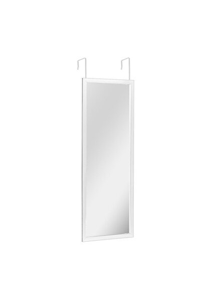 OEM Oglinda cu Cadru Alb din Lemn MDF pentru Usa 34x94cm