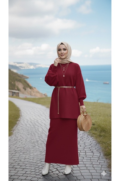 Marselline Burgundy Knitwear Set